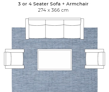 3 or 4 Seater Sofa + Armchair